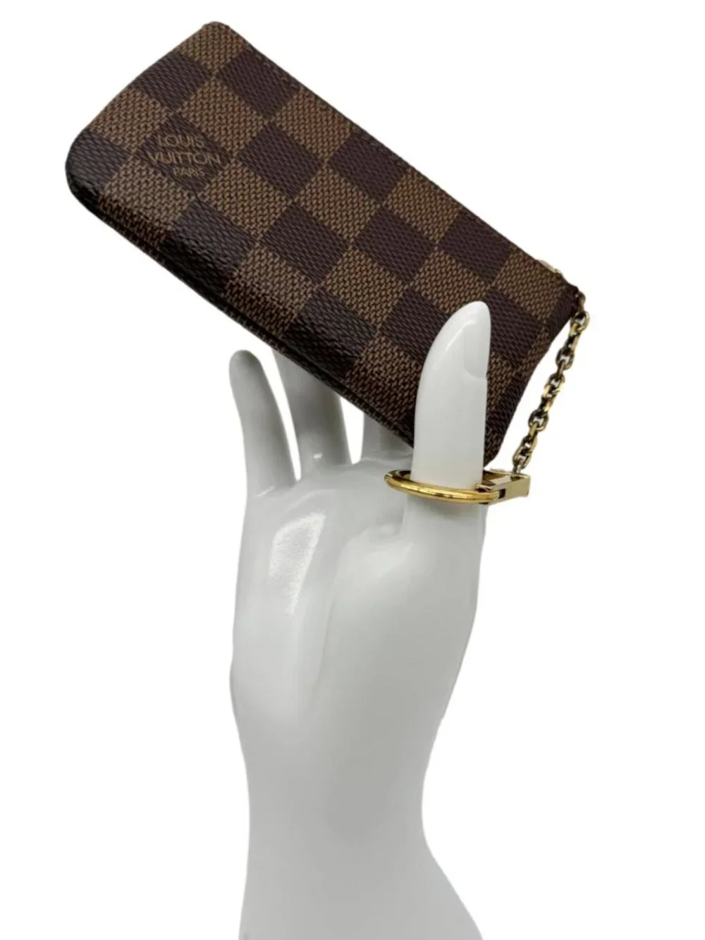 Louis Vuitton  Key Cles Damier Ebene Pouch Brown
